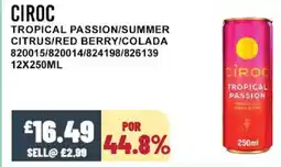 Bestway CIROC Tropical passion/summer citrus/red berry/colada offer