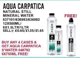 Bestway AQUA CARPATICA Natural still mineral water offer