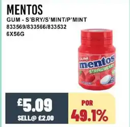 Bestway MENTOS Gum - s'bry/s'mint/p'mint offer