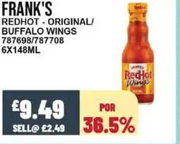 Bestway FRANK'S Redhot-original/ buffalo wings offer