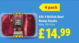 Lidl XXL 4 British Beef Rump Steaks offer