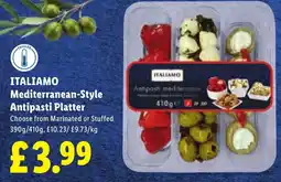 Lidl ITALIAMO Mediterranean-Style Antipasti Platter offer