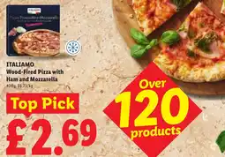 Lidl ITALIAMO Wood-Fired Pizza with Ham and Mozzarella offer