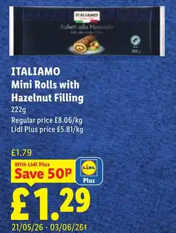 Lidl ITALIAMO Mini Rolls with Hazelnut Filling offer