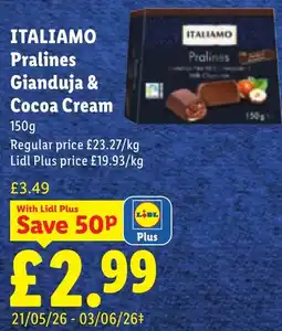 Lidl ITALIAMO Pralines Gianduja & Cocoa Cream offer