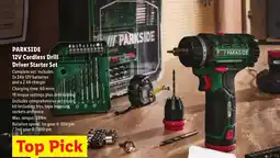 Lidl PARKSIDE 12V Cordless Drill Driver Starter Set offer