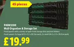 Lidl PARKSIDE Wall Organiser & Storage Set offer