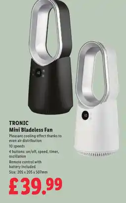 Lidl TRONIC Mini Bladeless Fan offer