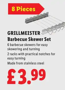Lidl GRILLMEISTER Barbecue Skewer Set offer