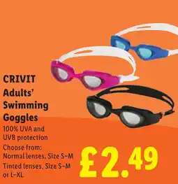 Lidl CRIVIT Adults' Swimming Goggles offer