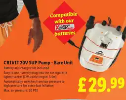 Lidl CRIVIT 20V SUP Pump - Bare Unit offer