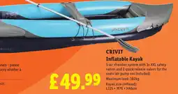 Lidl CRIVIT Inflatable Kayak offer