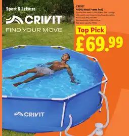 Lidl CRIVIT 4000L Metal Frame Pool offer