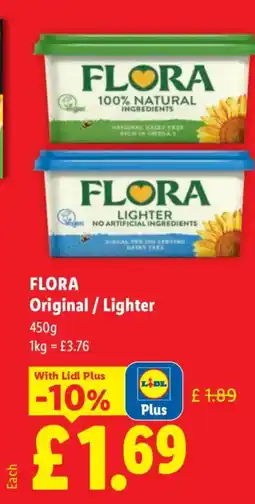 Lidl FLORA Original/Lighter offer
