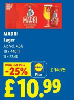 Lidl MADRI Lager offer