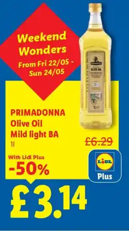 Lidl PRIMADONNA Olive Oil Mild light BA offer