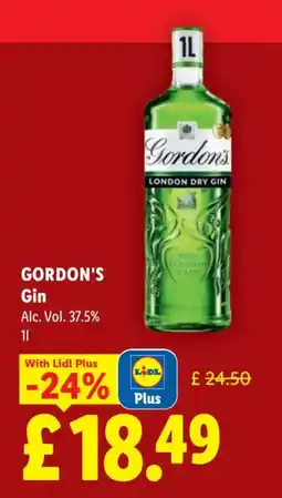 Lidl GORDON'S Gin offer