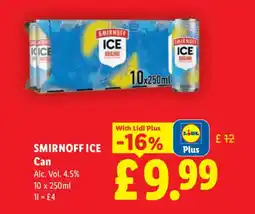 Lidl SMIRNOFF ICE Can offer