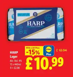 Lidl HARP Lager offer