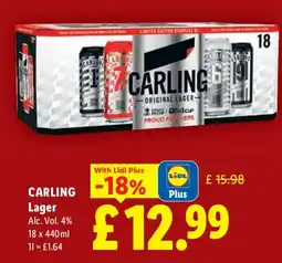 Lidl CARLING Lager offer