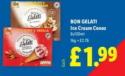 Lidl BON GELATI Ice Cream Cones offer