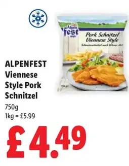 Lidl ALPENFEST Viennese Style Pork Schnitzel offer