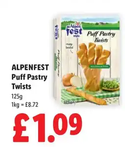 Lidl ALPENFEST Puff Pastry Twists offer