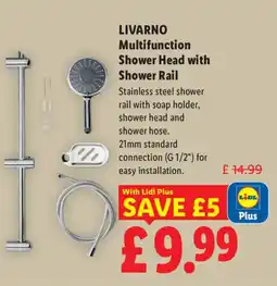 Lidl LIVARNO Multifunction Shower Head with Shower Rail offer