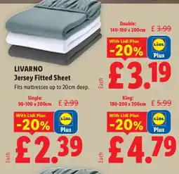 Lidl LIVARNO Jersey Fitted Sheet offer
