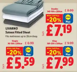 Lidl LIVARNO Sateen Fitted Sheet offer