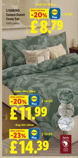 Lidl LIVARNO Sateen Duvet Cover Set offer