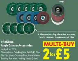 Lidl PARKSIDE Angle Grinder Accessories offer