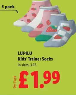 Lidl LUPILU Kids' Trainer Socks offer