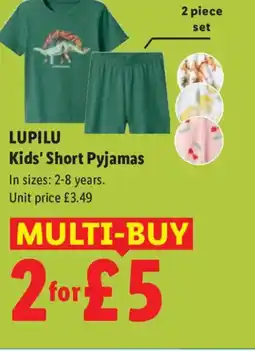 Lidl LUPILU Kids' Short Pyjamas offer