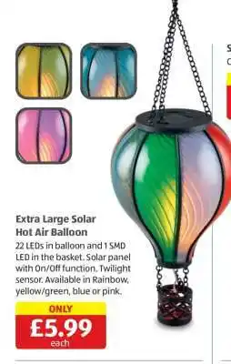 Aldi Extra Large Solar Hot Air Balloon offer