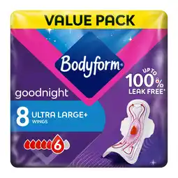 Iceland Bodyform Total Protection Ultra Night Sanitary Towels Wings Value pack offer