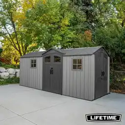 Costco Lifetime 16.5ft x 7ft (4.9 x 2m) Dual Entry Outdoor Storage Shed - Model 60525 offer
