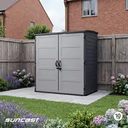 Costco Suncast 5ft 8 x 3ft 6 (1.7 x 1.1m) 3,000 Litre Vertical Storage Shed with Shelves and Tool Hooks offer