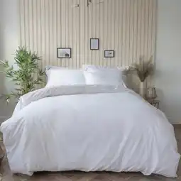 Costco Belledorm Bamboo Cotton Blend White Duvet Cover Set in 4 Sizes offer
