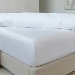 Costco Belledorm Bamboo Cotton Blend White Fitted Sheet in 4 Sizes offer