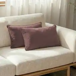 Costco Sutton Place Collection Velvet Cushion 2 Pack in 3 Colours, 35 x 55 cm offer