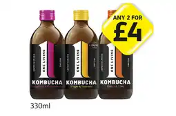 Londis One Living Kombucha Raspberry & Pomegranate, Ginger & Turmeric, Mango & Lime offer