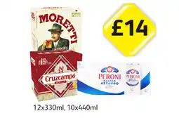 Londis Moretti, Cruzcampo, Peroni offer