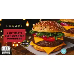 Iceland Iceland Luxury 4 Ultimate Beef Quarter Pounders 454g offer