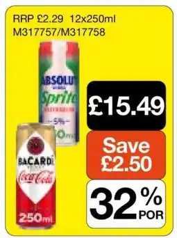 Makro Absolut Sprite & Bacardi Coca-Cola offer