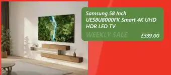 Samsung 58 Inch UE58U8000FK Smart 4K UHD HDR LED TV