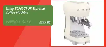 Smeg ECF02CRUK Espresso Coffee Machine