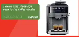 Argos Siemens TE651209GB EQ6 Bean To Cup Coffee Machine offer
