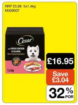Makro Cesar Fresh Chicken & Salmon 5x1.4kg offer