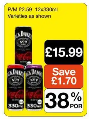 Makro Jack Daniel's & Coca-Cola 12x330ml offer
